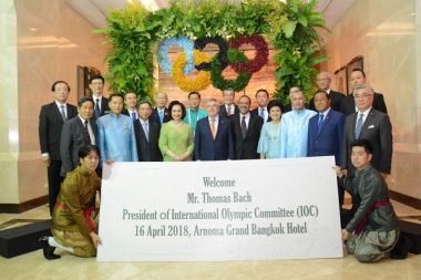 Thomas Bach President of IOC visit Bangkok and Arnoma Grand